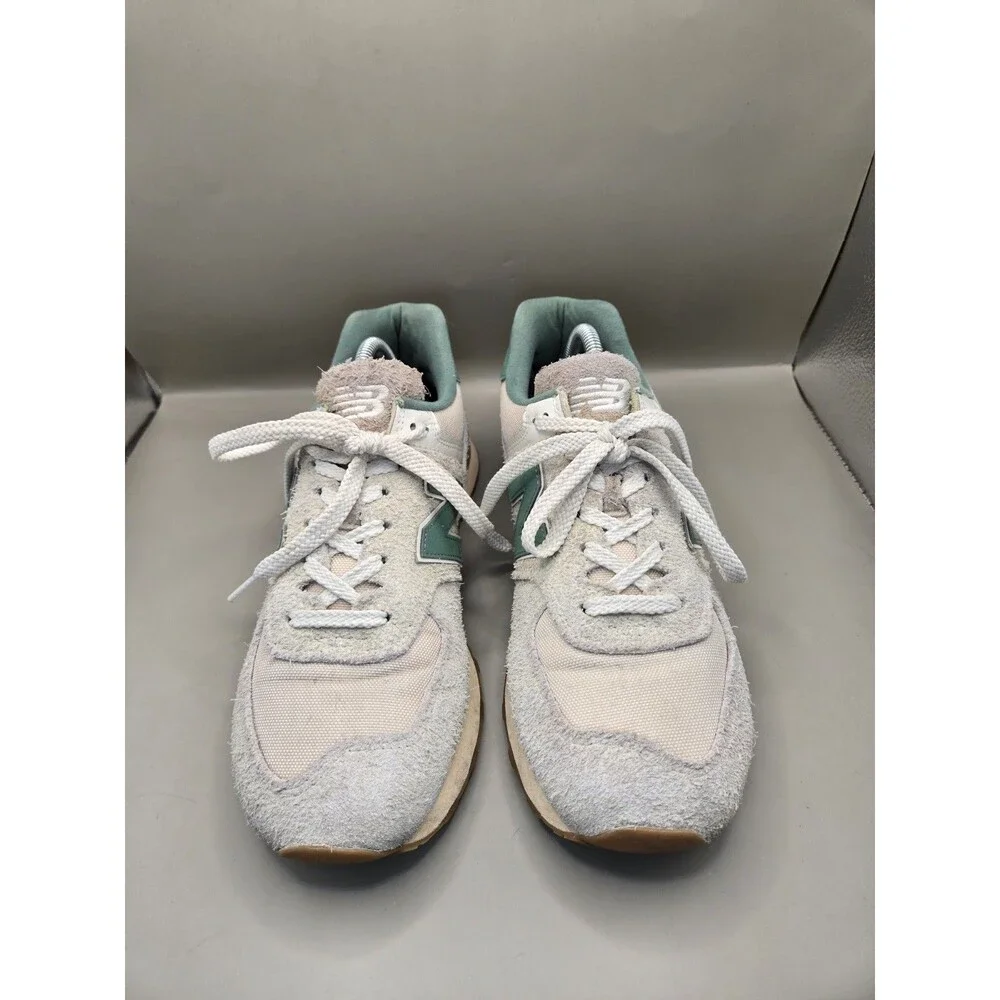 New Balance 574 Cordura Pack Shoes Mens 9.5 D Calcium New Spruce Suede Sneakers